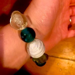 Stretchy Multi Colored Beaded Chunky Bracelet